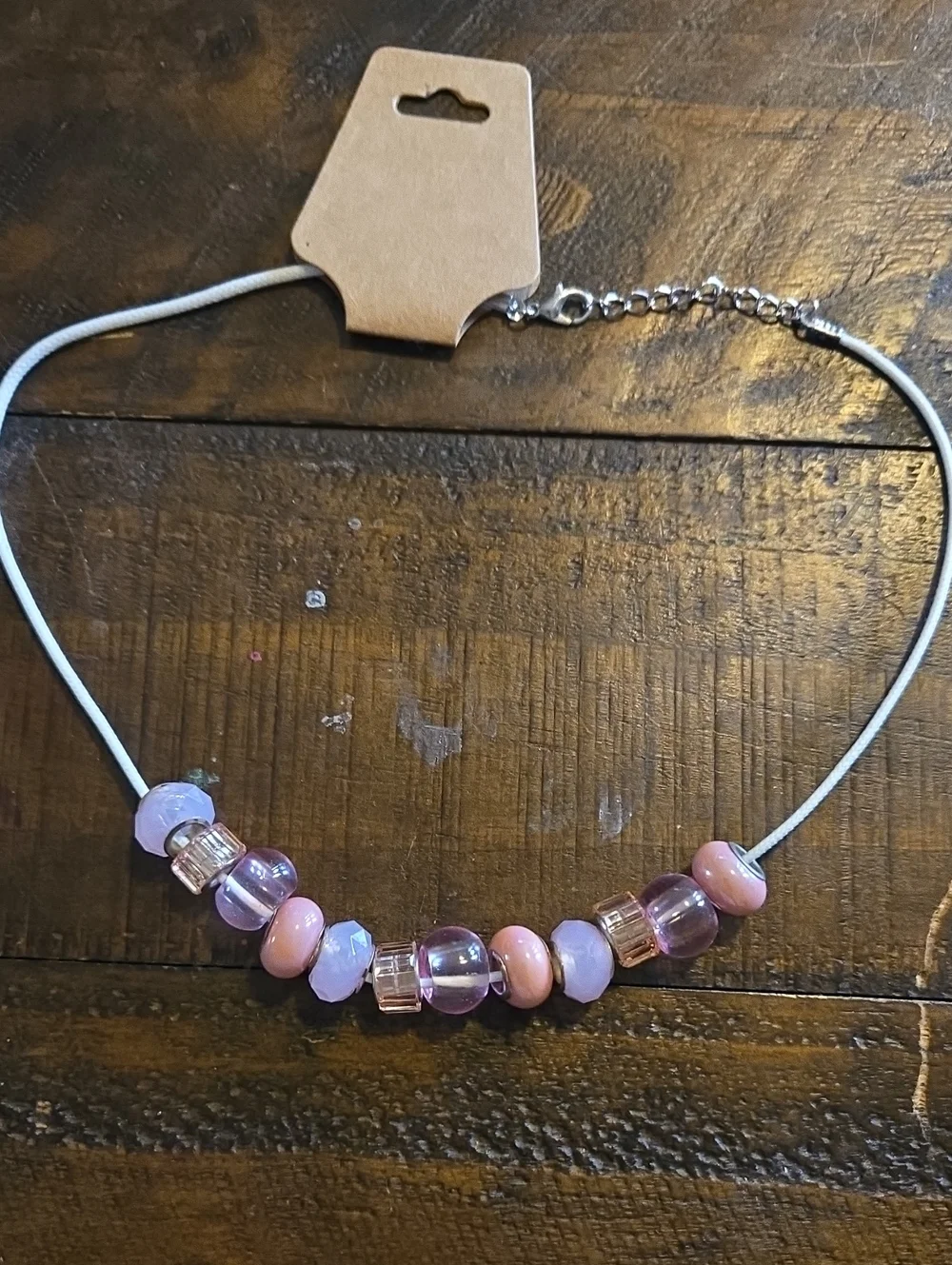 Pink and Lavender Beaded Necklace
